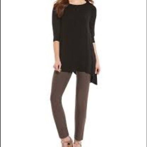 Eileen Fisher Asymmetrical Ribbed Tencel Pullover Sweater Size Small Petite - Picture 2 of 13